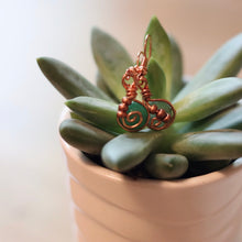 Load image into Gallery viewer, The Lucky One Beaded Spiral Earrings
