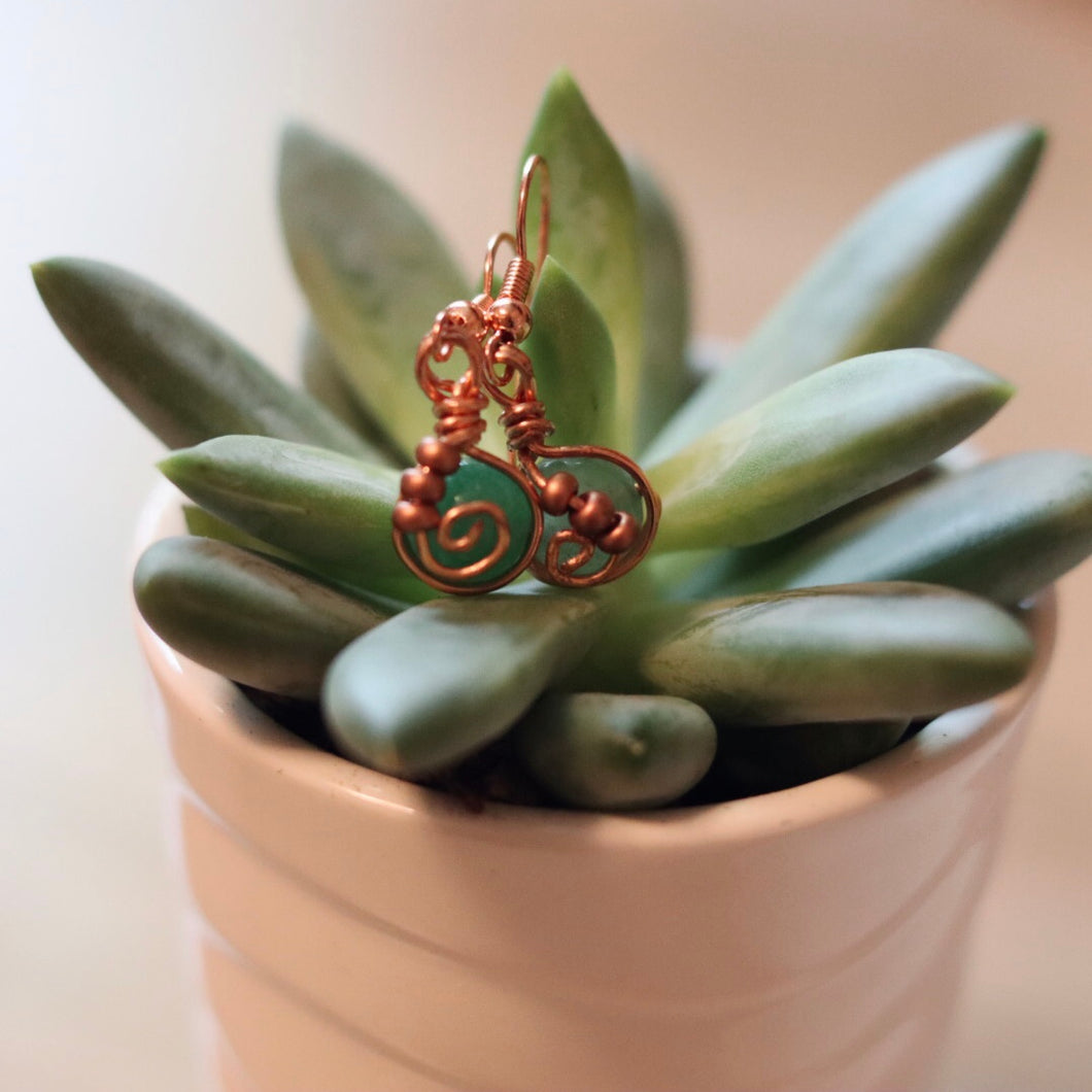The Lucky One Beaded Spiral Earrings