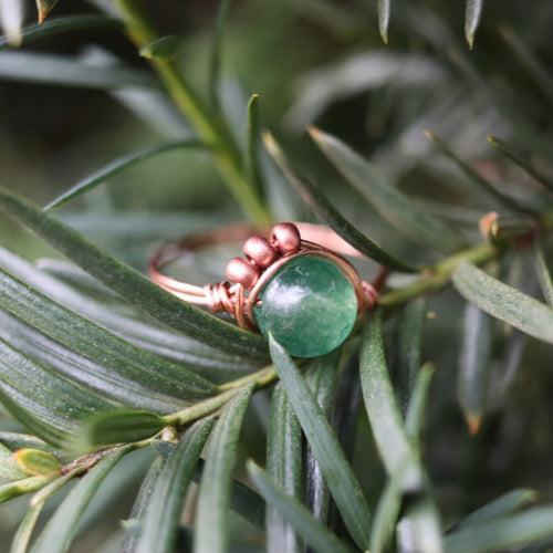 Evergreen Forest Beaded Ring