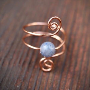 Clear Blue Skies Spiral Ring